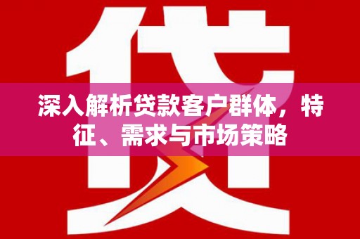 诏安深入解析贷款客户群体，特征、需求与市场策略
