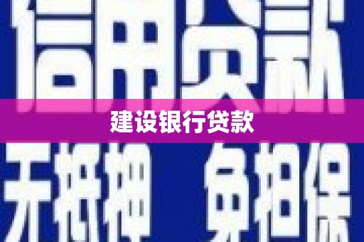 诏安建设银行贷款