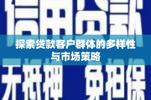 诏安探索贷款客户群体的多样性与市场策略