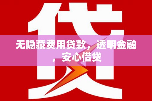 诏安无隐藏费用贷款，透明金融，安心借贷