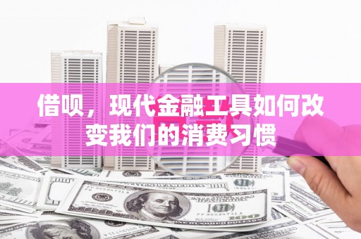诏安借呗，现代金融工具如何改变我们的消费习惯