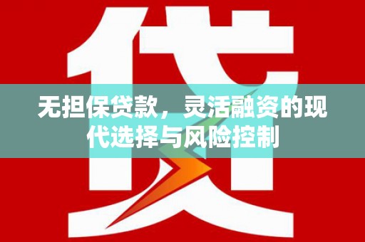 诏安无担保贷款，灵活融资的现代选择与风险控制
