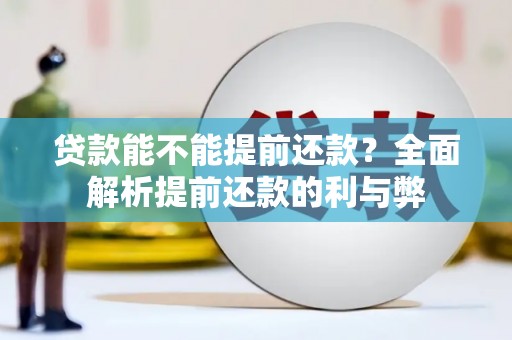 诏安贷款能不能提前还款？全面解析提前还款的利与弊