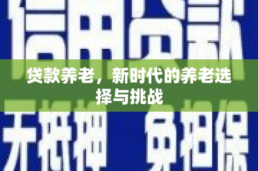 诏安贷款养老，新时代的养老选择与挑战