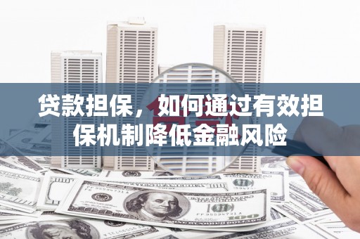 诏安贷款担保，如何通过有效担保机制降低金融风险