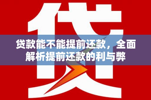 诏安贷款能不能提前还款，全面解析提前还款的利与弊