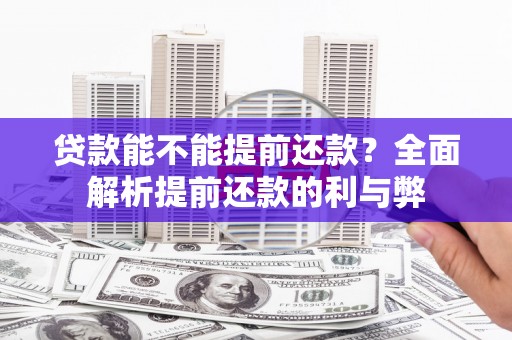诏安贷款能不能提前还款？全面解析提前还款的利与弊