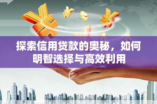 诏安探索信用贷款的奥秘，如何明智选择与高效利用