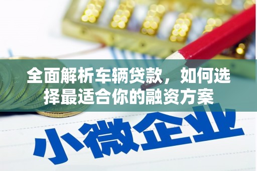 诏安全面解析车辆贷款，如何选择最适合你的融资方案